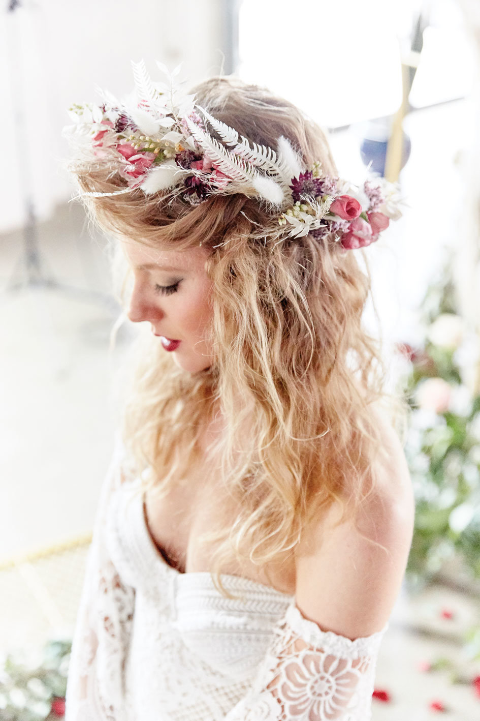 mn bride floral crown studio fleurette
