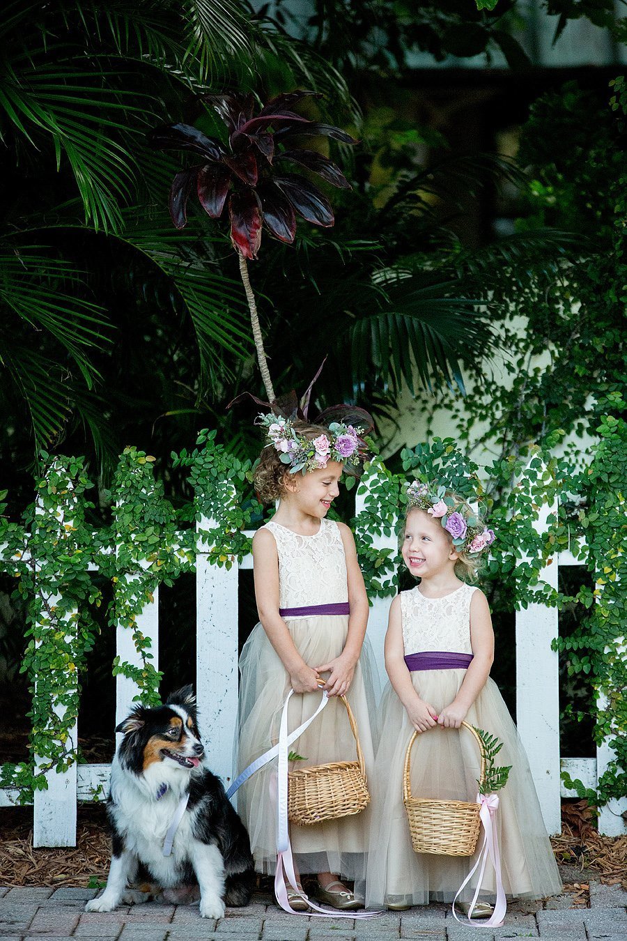 flower girls and ring puppy
