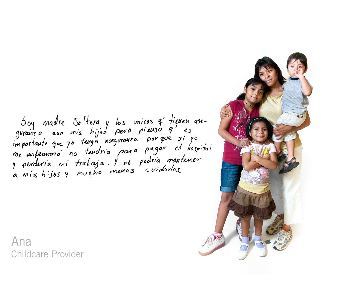 A participatory photo project where subjects are photographed in studio and their handwriting is displayed next to the image.