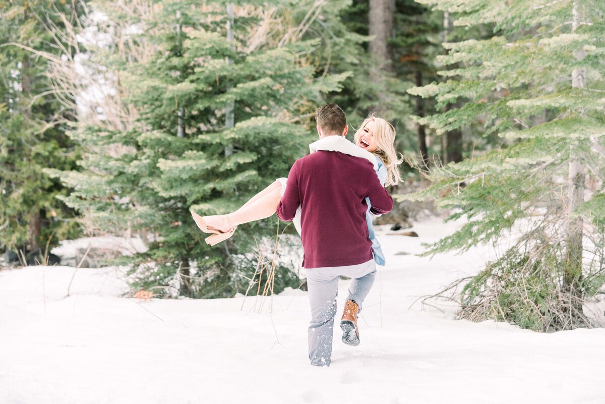 Engagement photos in the snow