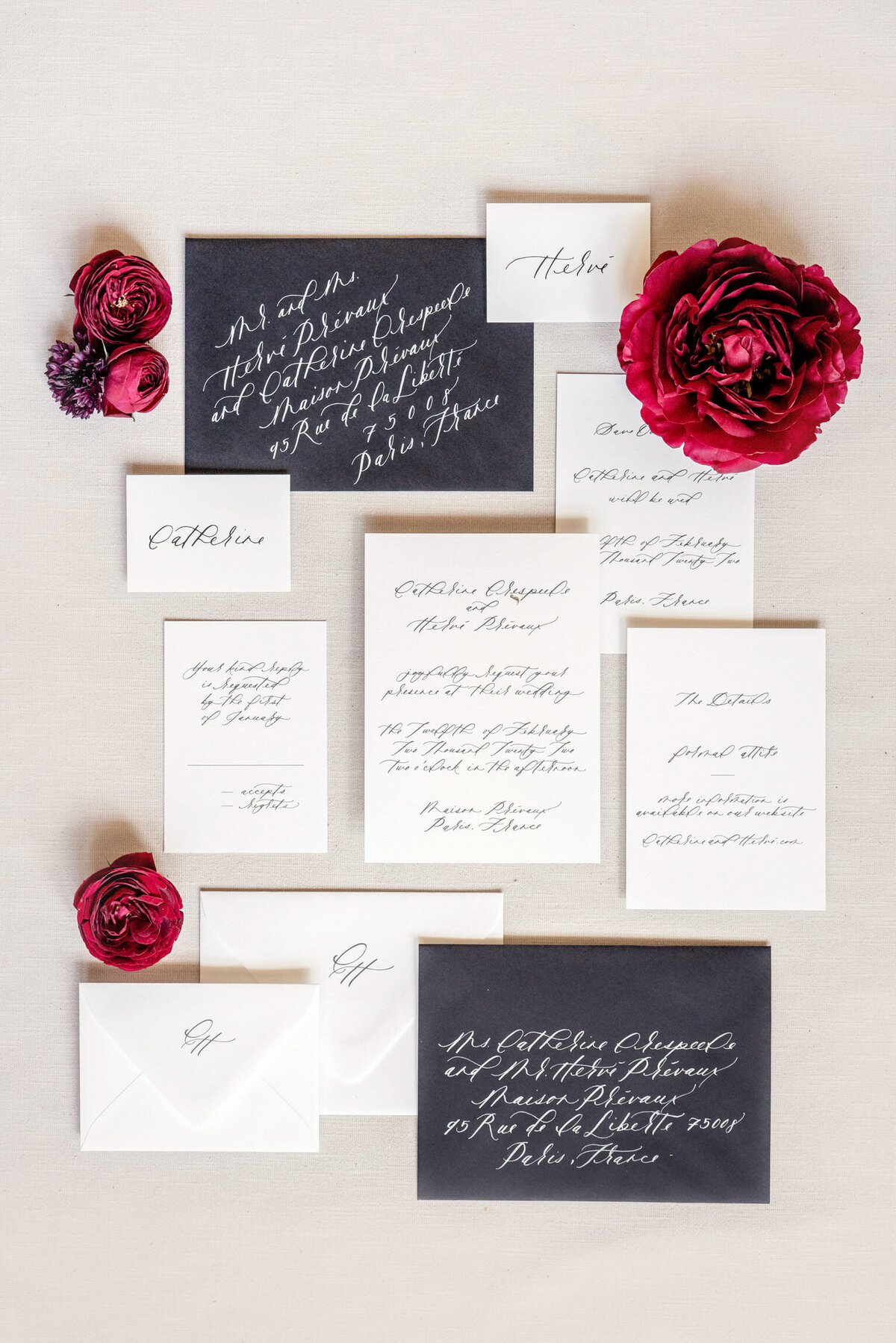 13-High-end-luxury-wedding-stationery-Paris-wedding-black-red-victoria-amrose-photography (10)