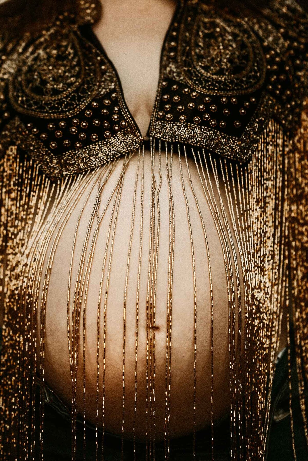 Maternity-Session-Close-up-golden-sequin-top-fine-art-close-up-belly-Missouri