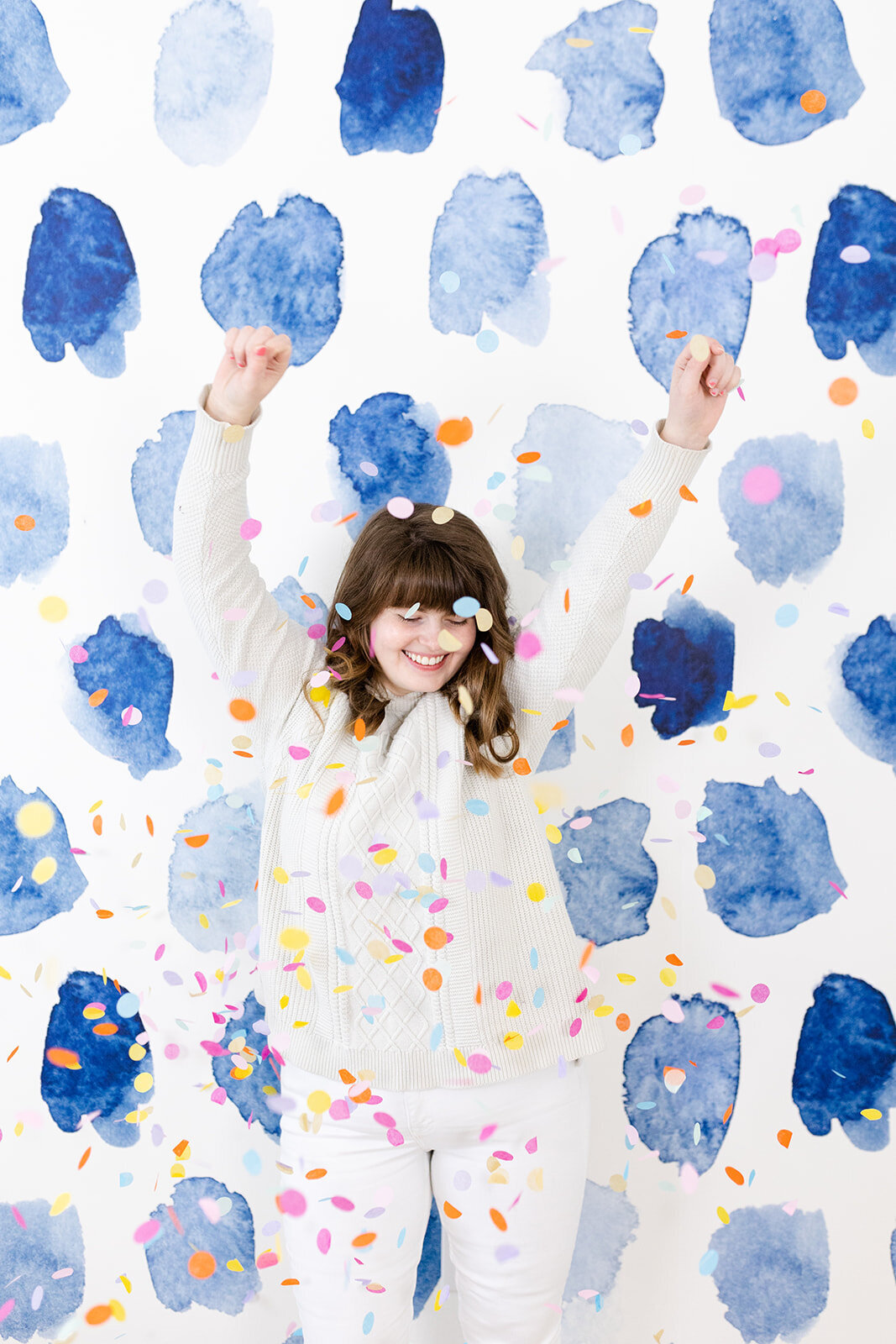 confetti with fun wall for branding photos