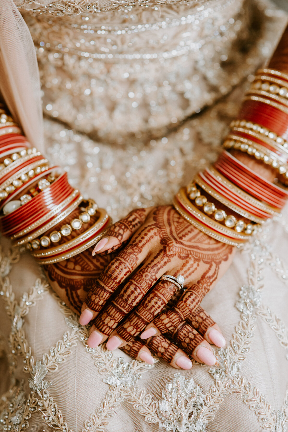 Indian bride henna mendhi and jewellery