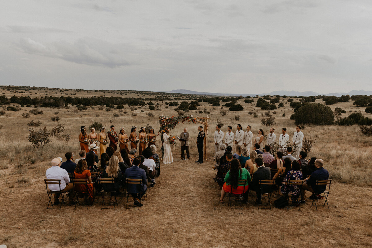 intimate wedding ceremony in the Santa Fe desert