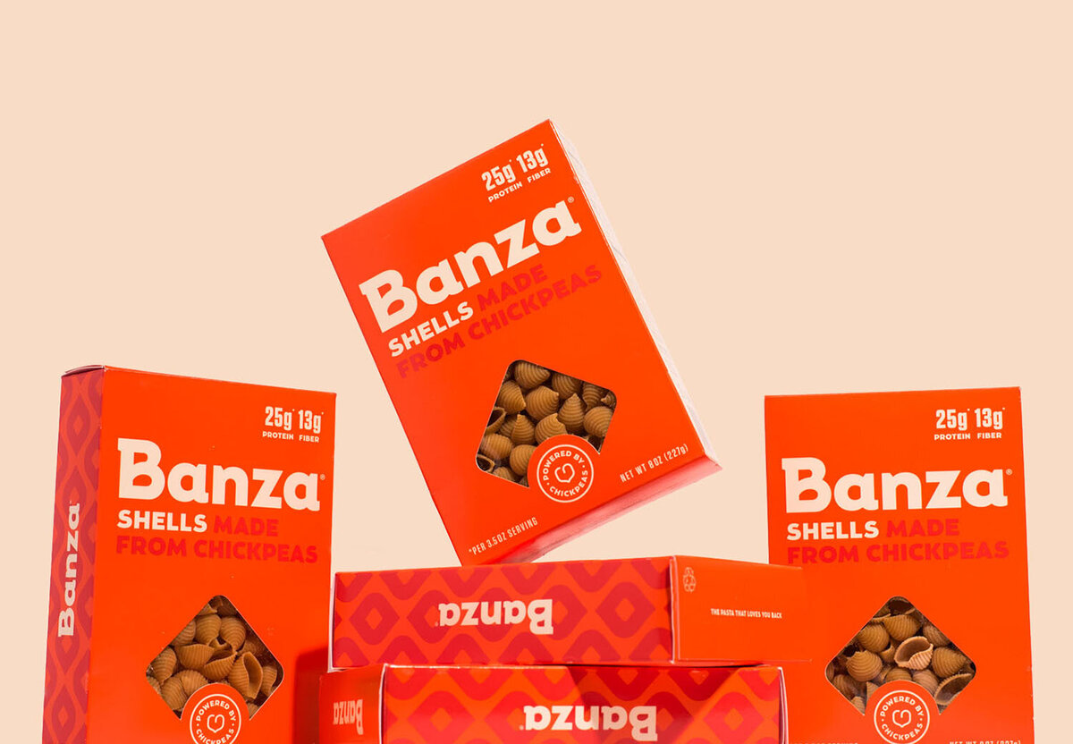 banza pasta packaging photography in los angeles