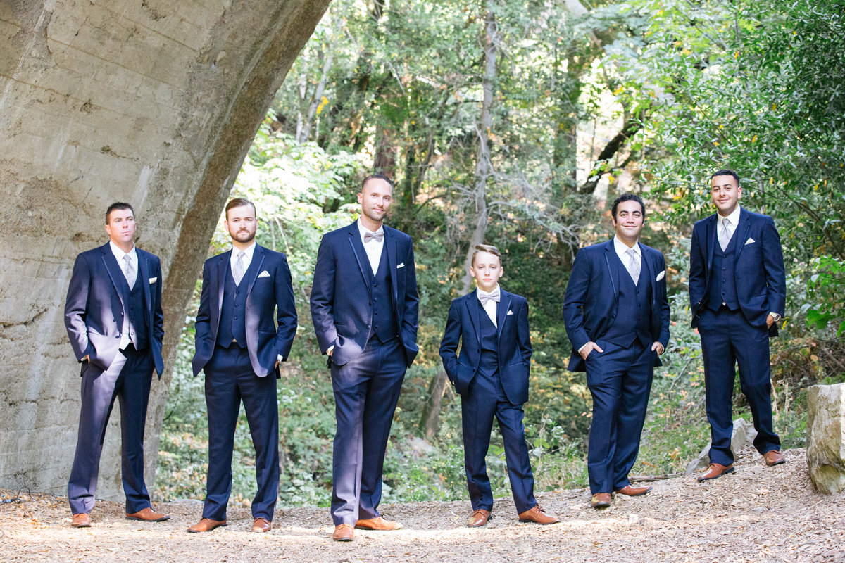 Outdoor groomsmen photos navy suits