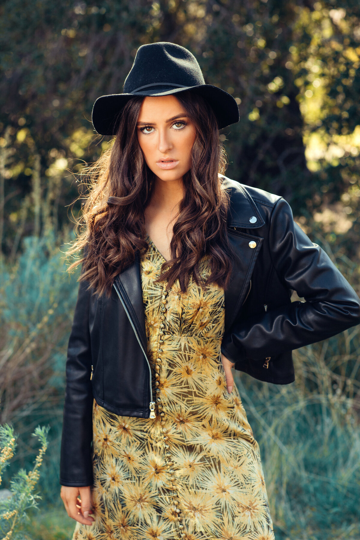 Portrait Photo Of Young Woman Wearing a Cowboy Hat Los Angeles