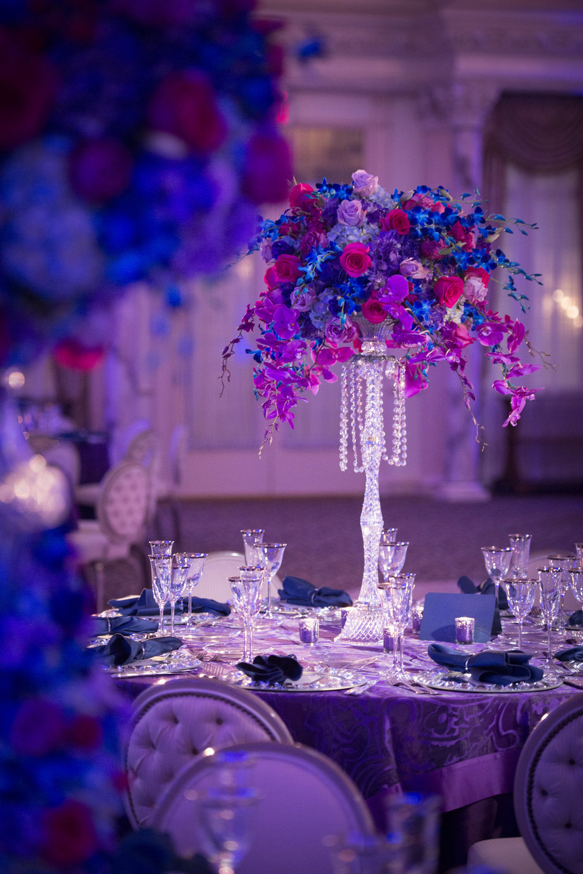 Pleasantdale Chateau Luxury NJ Wedding Purple Blue Pink Silver 13