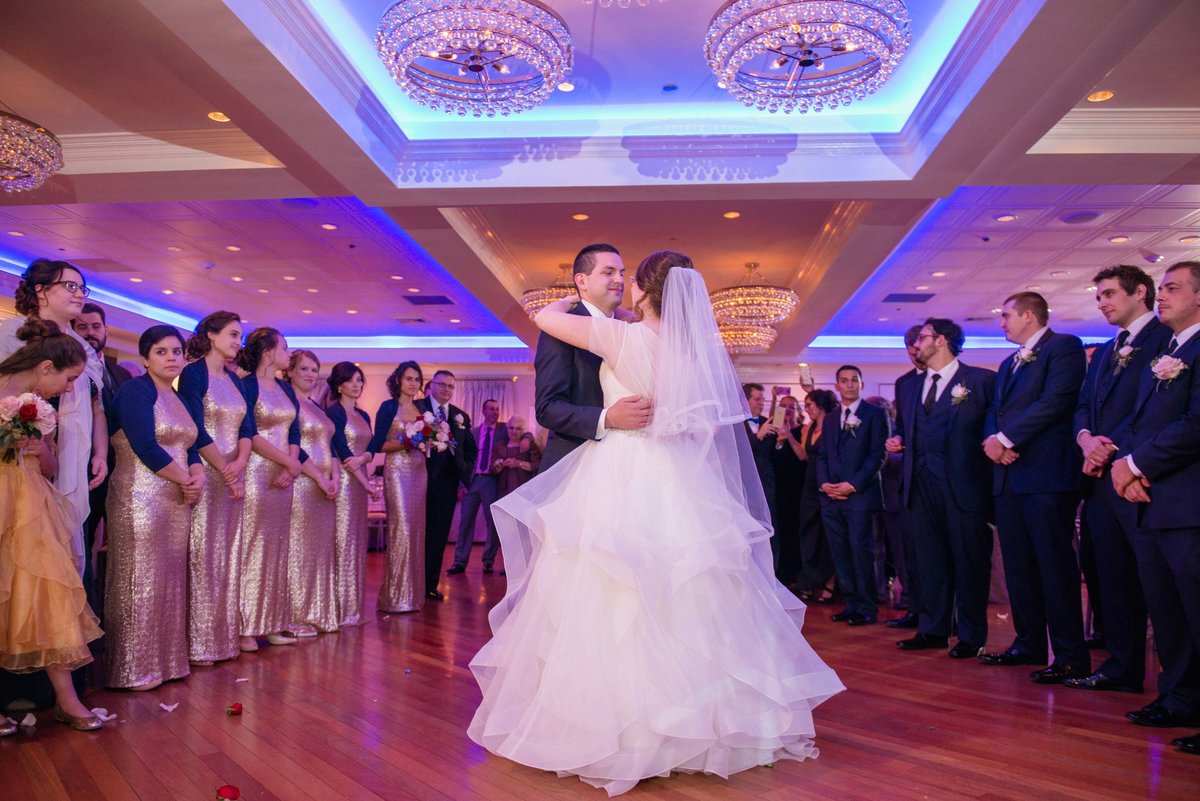 Bride and groom first dance at Watermill Caterers
