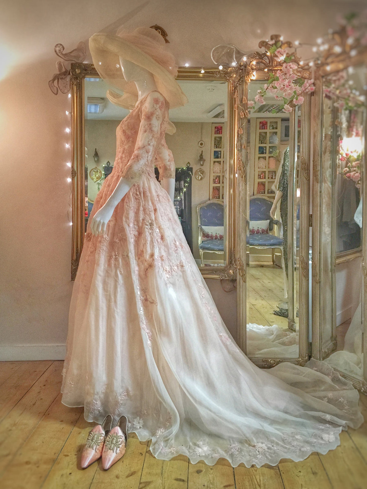 Titania-embroidered-blush-silk-organza-wedding-dress-JoanneFlemingDesign