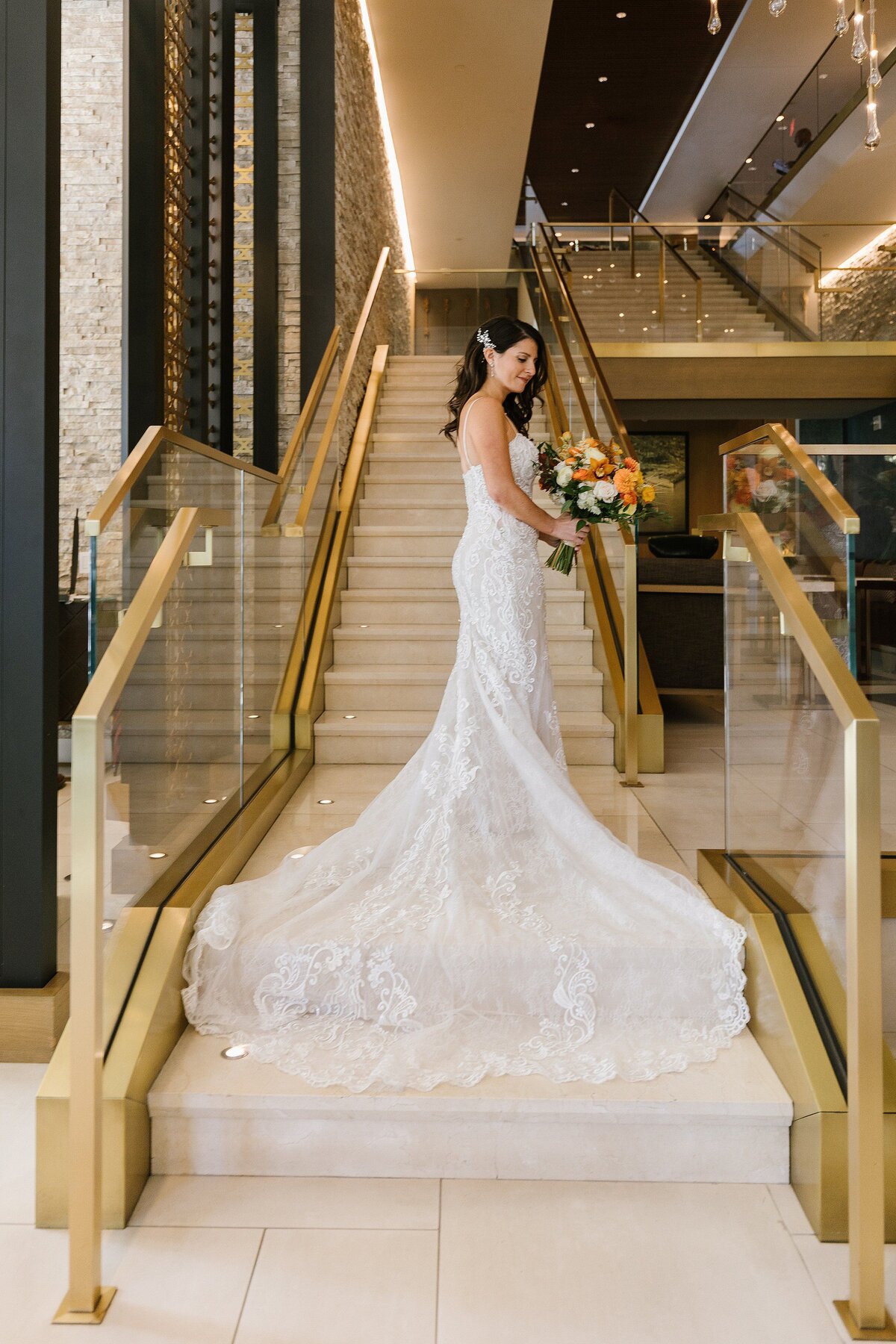 Event-Planning-DC-Washington-Wedding-Wharf-Intercontinental-Fall-Urban-Row-Photography-Wedding-bride-staircase