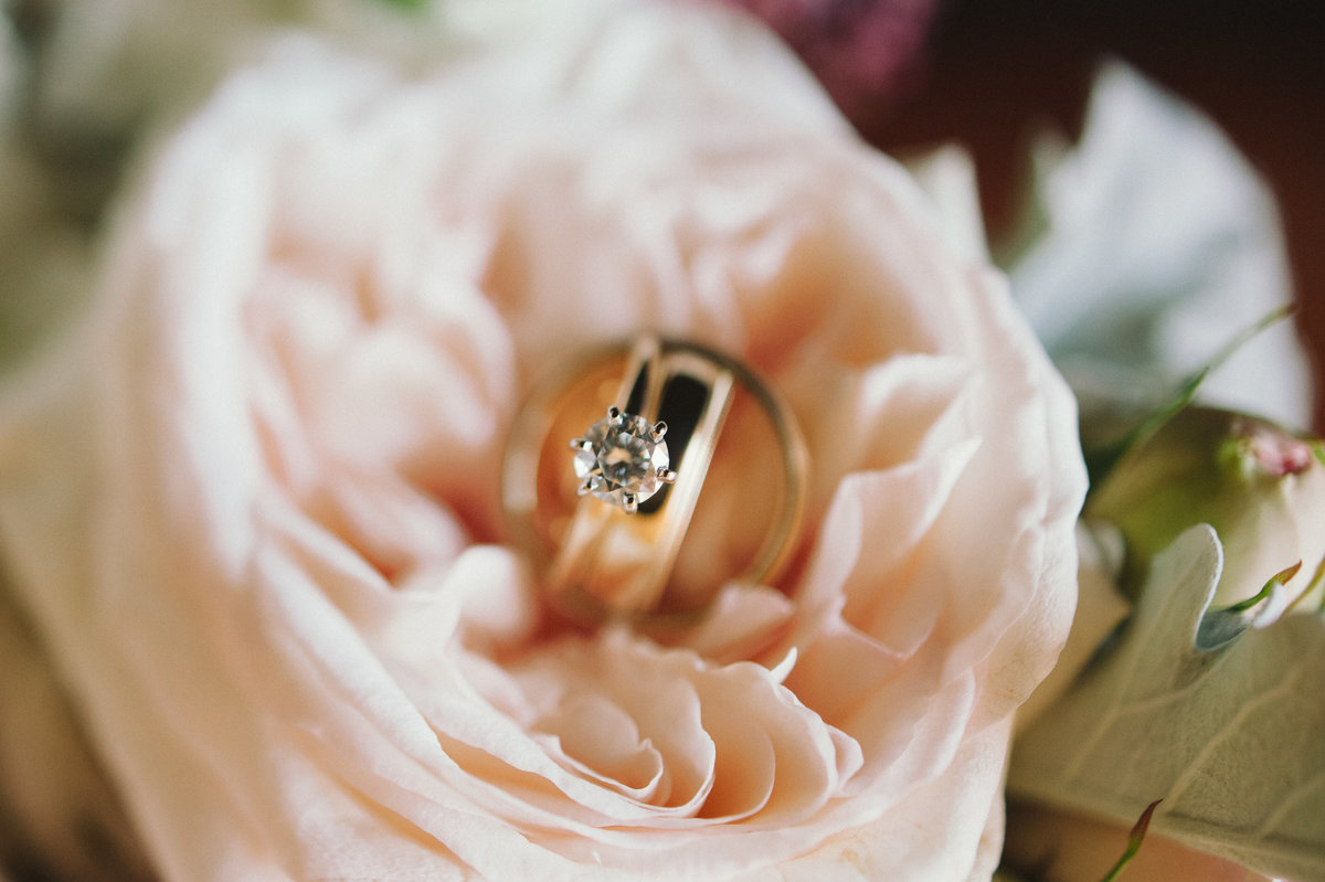 Charlotte wedding photographer ring shot in flower