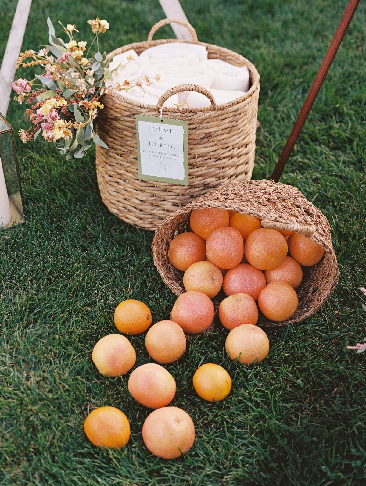 basket of oranges at The Inn at Burklyn wedding