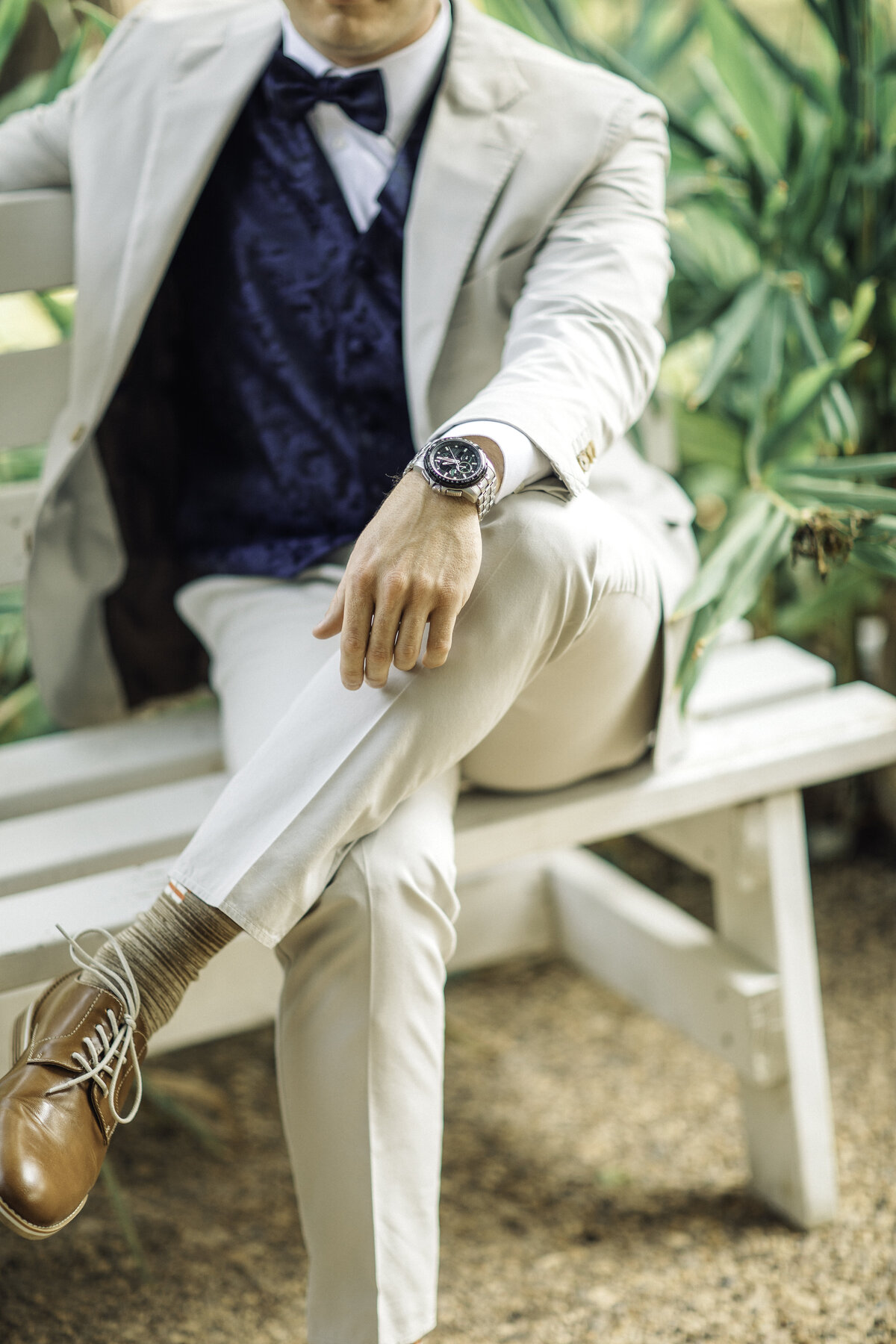 Wedding Photograph Of Groom Showing His Wrist Watch Los Angeles