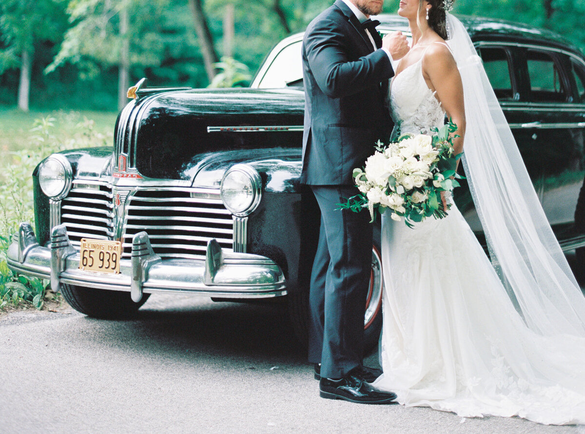 classic car wedding portraits 1