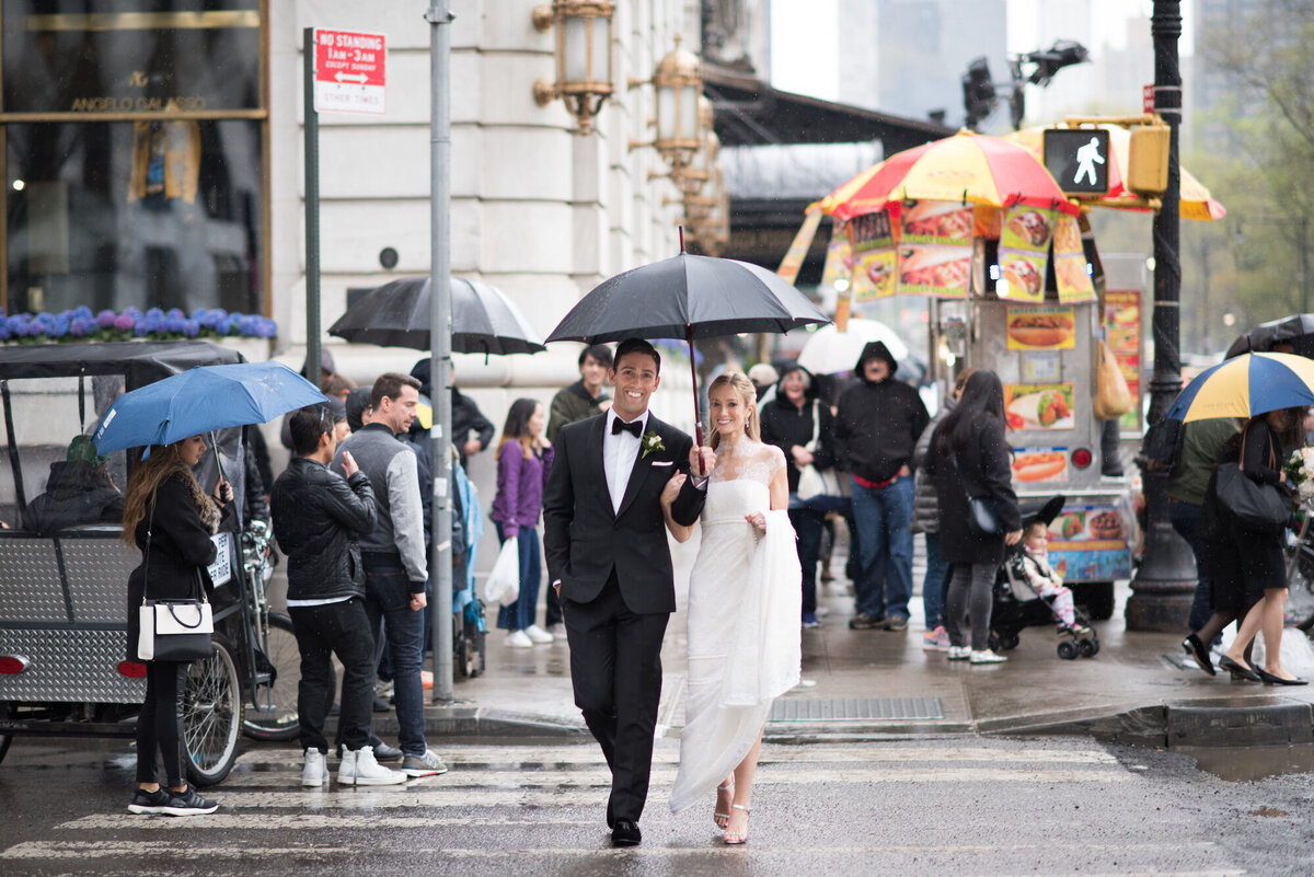 Newlyweds Walking Streets of NYC