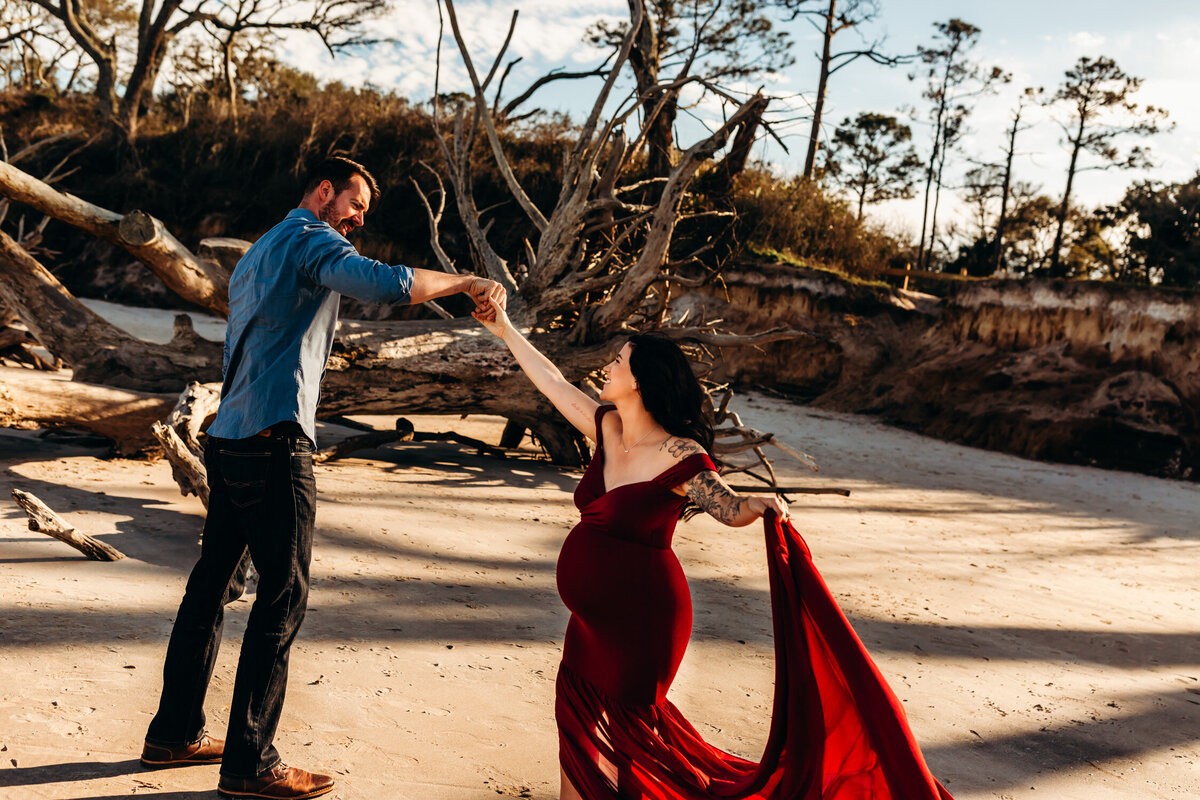Jacksonville Florida Beach and Woods Maternity Session-11