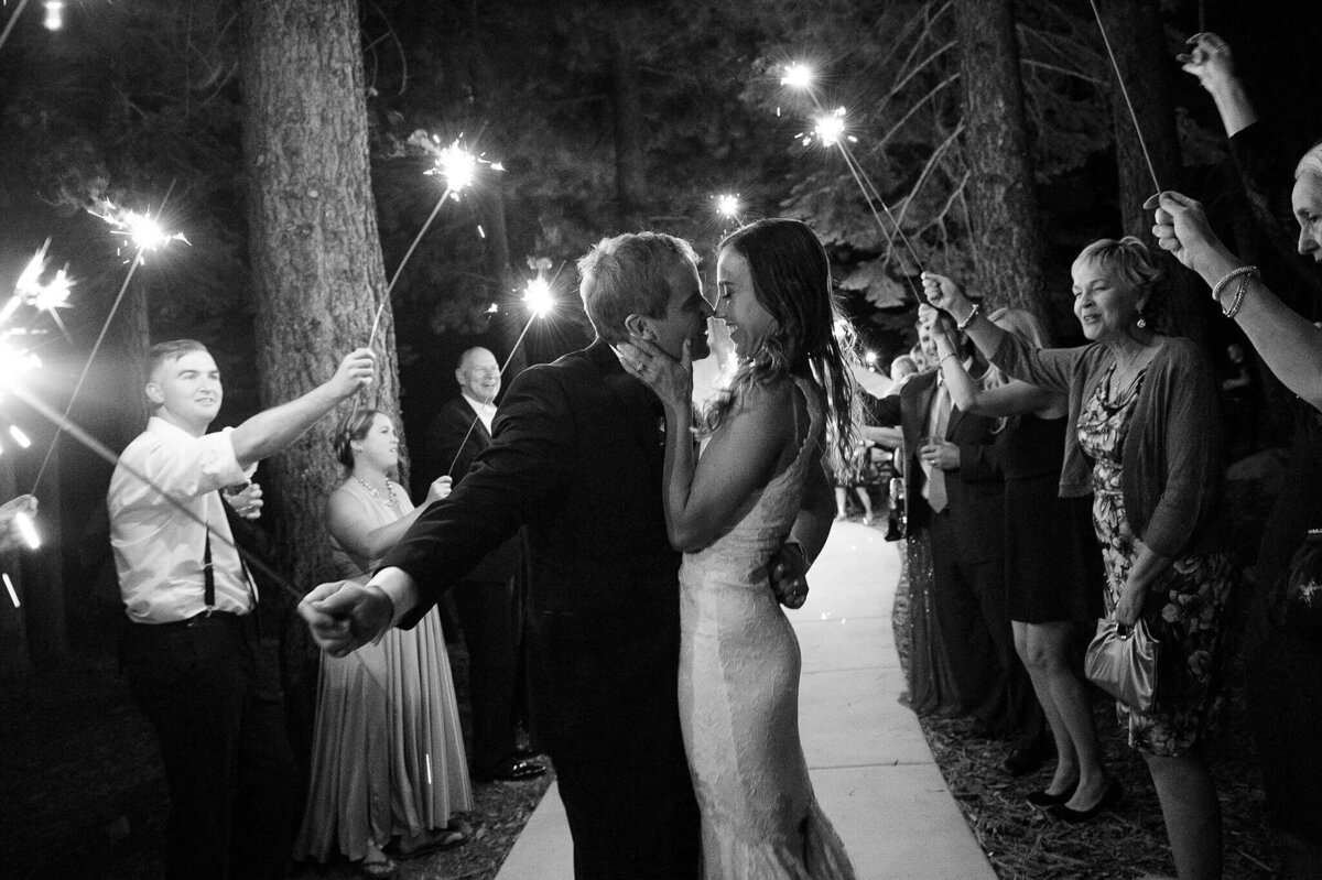 wedding exit at Ritz tahoe