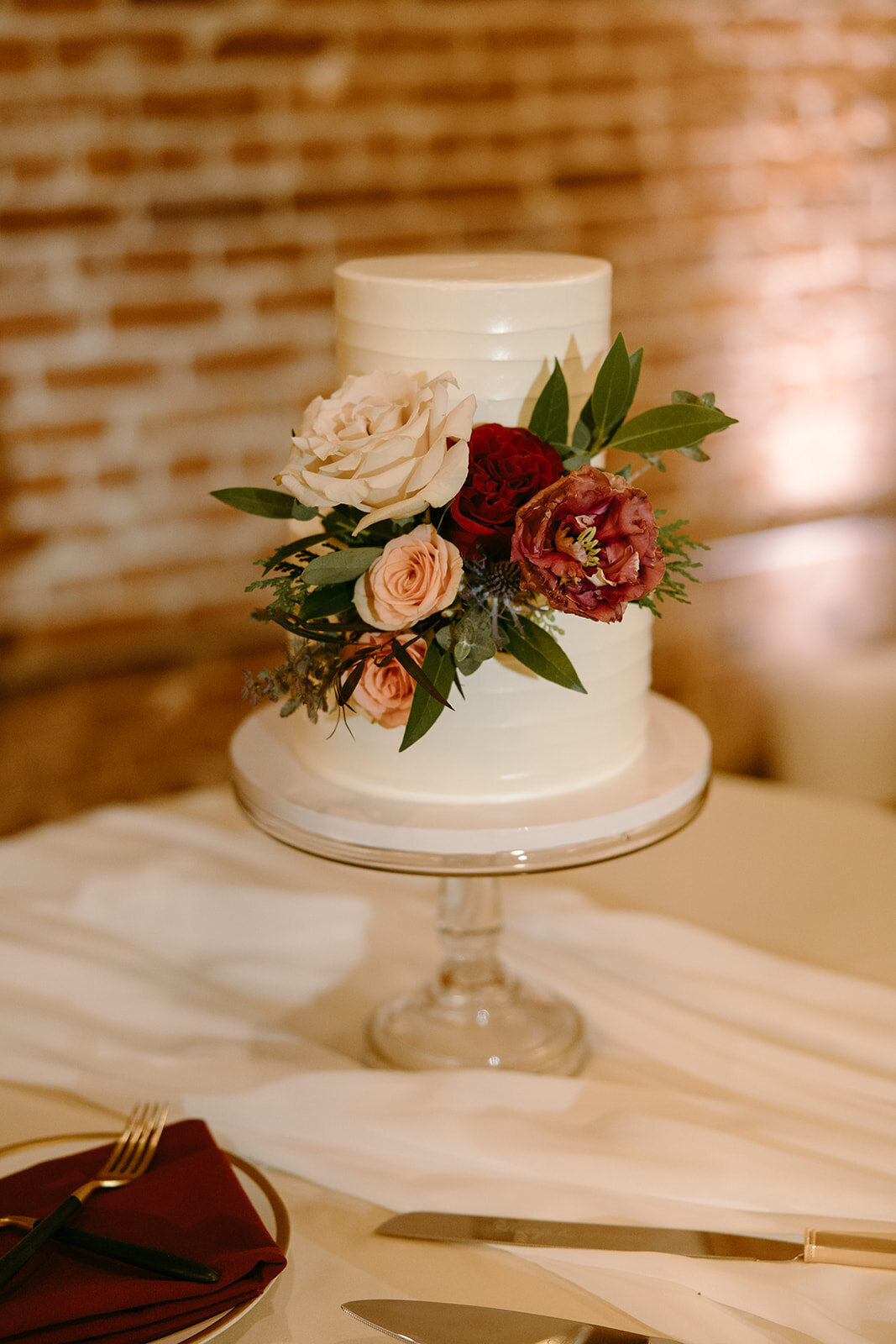 Red and White Wedding Cake