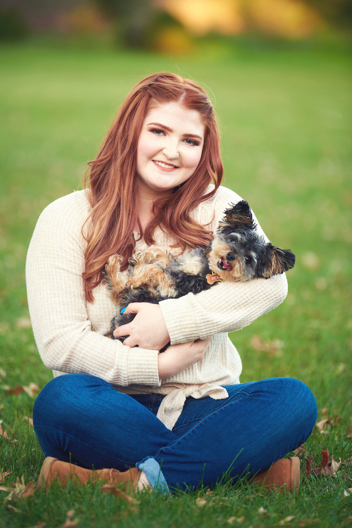 senior pictures with dog and pets