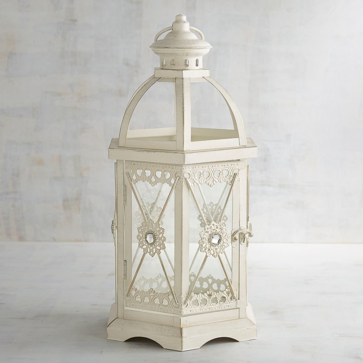 cream candle lantern