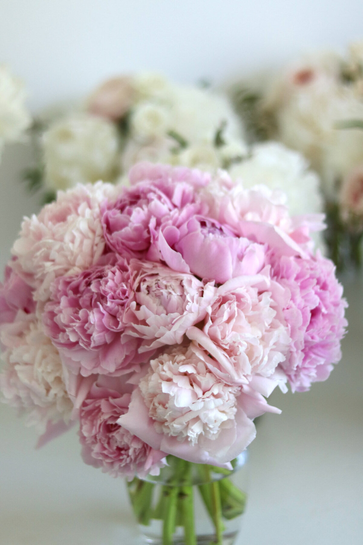Blush pink peonies bridal bouquet.