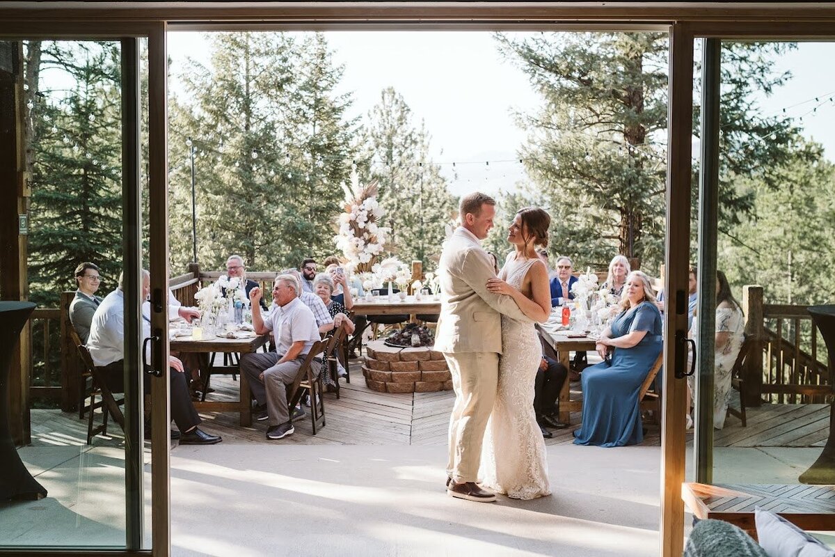 Colorado forest micro wedding first dance