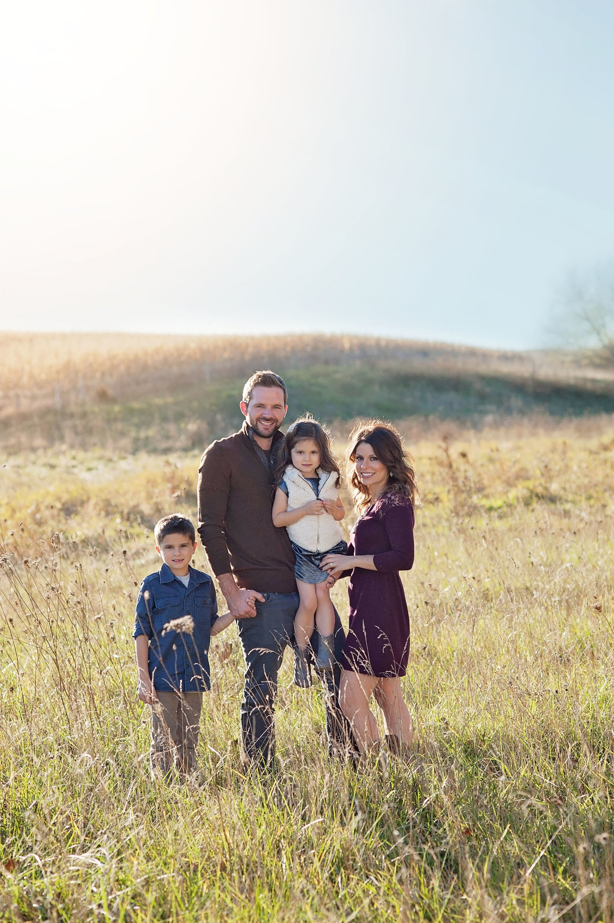 Family in field