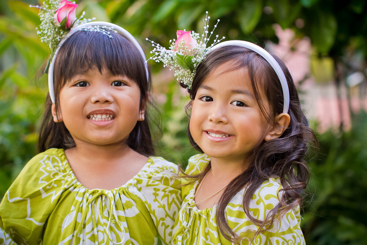 Two Hawaiian Flower Girls