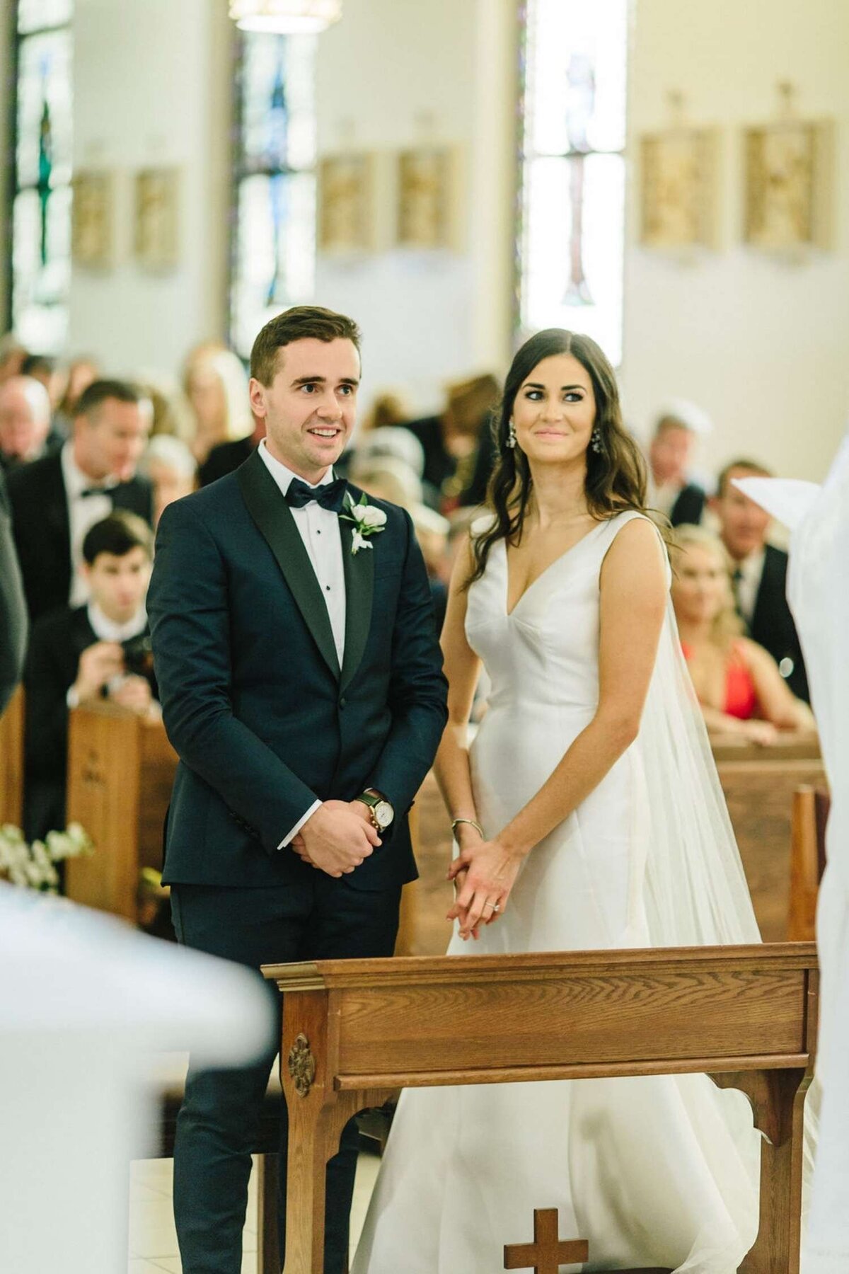 Classic and Timeless Church Wedding Ceremony for a Luxury Michigan Lakefront Golf Club Wedding.