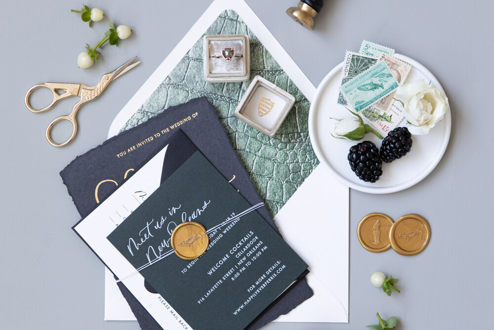 Black+and+green+wedding+invitations