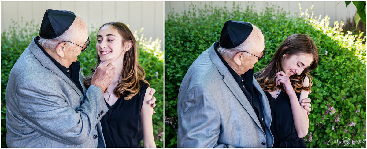 Sweet Moment with Grandpa on Bat Mitzvah Day in Denver