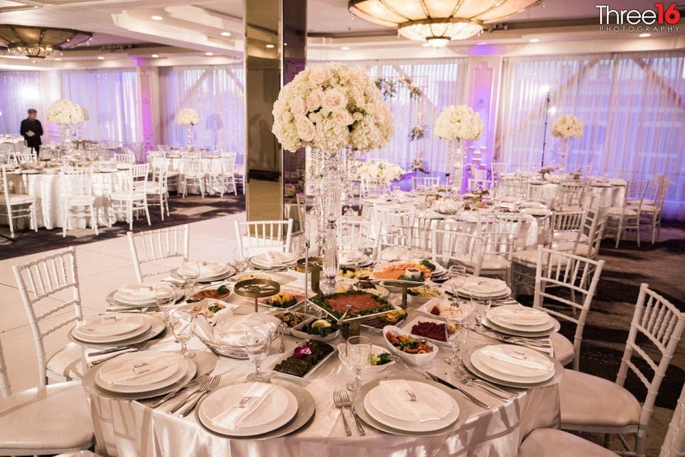 Beautiful table setup for wedding reception