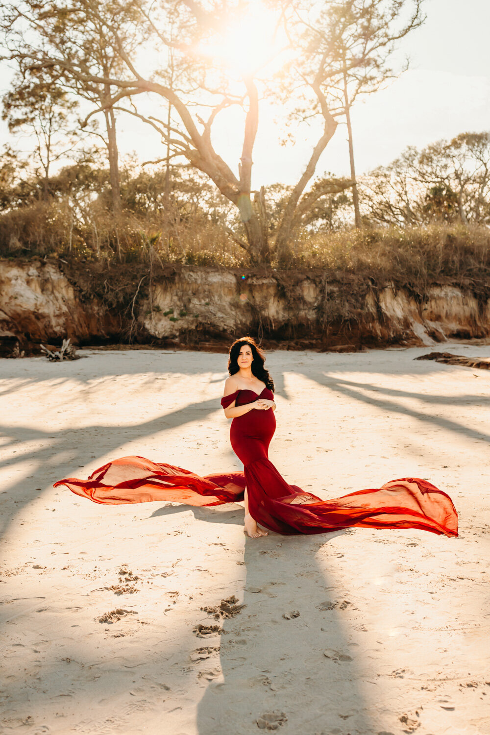 Jacksonville Florida Beach and Woods Maternity Session-9