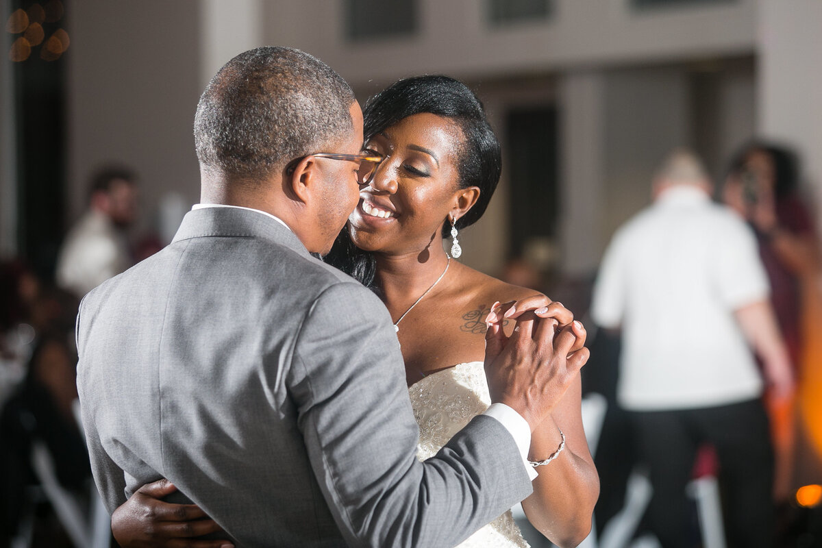 First dance as a married couple, photographed in the Foundry Art Centre near St Louis, Missouri.
