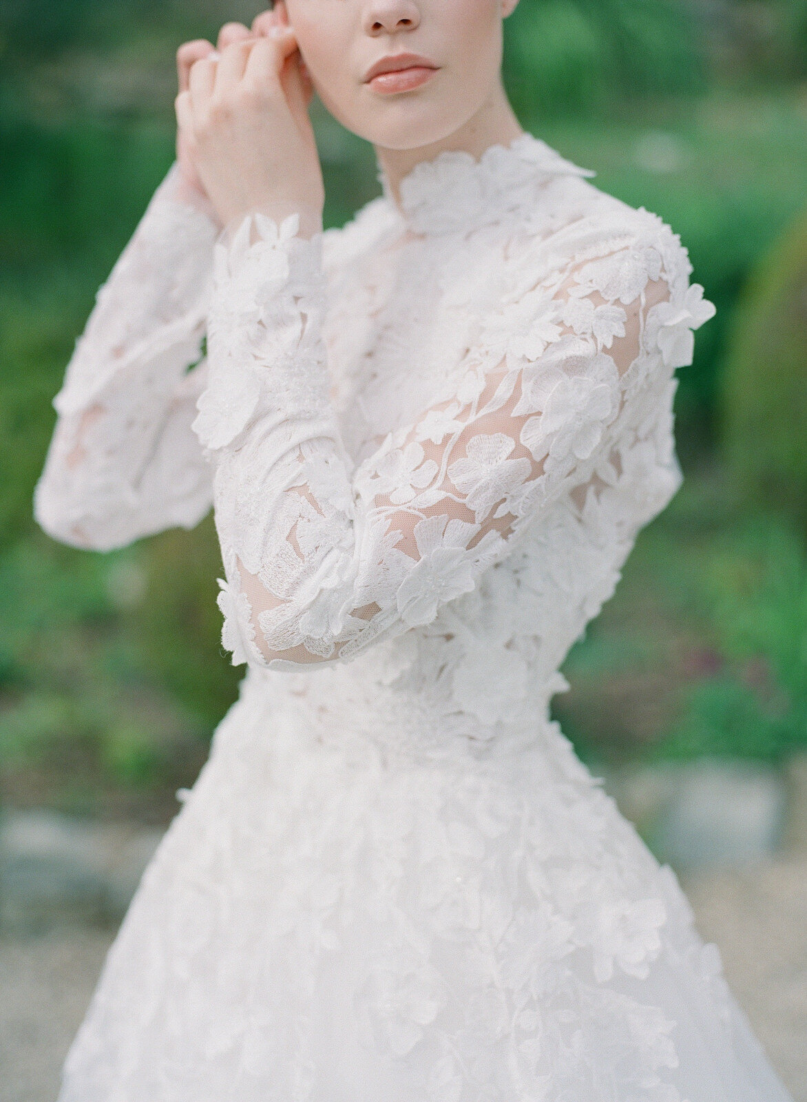 bridal gown closeup photo