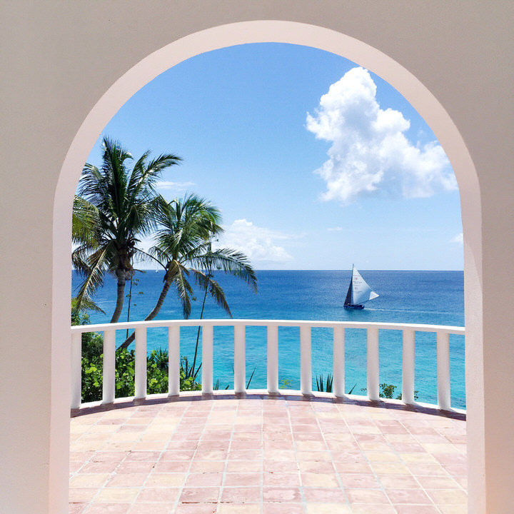 balcony view of sailboat in anguilla