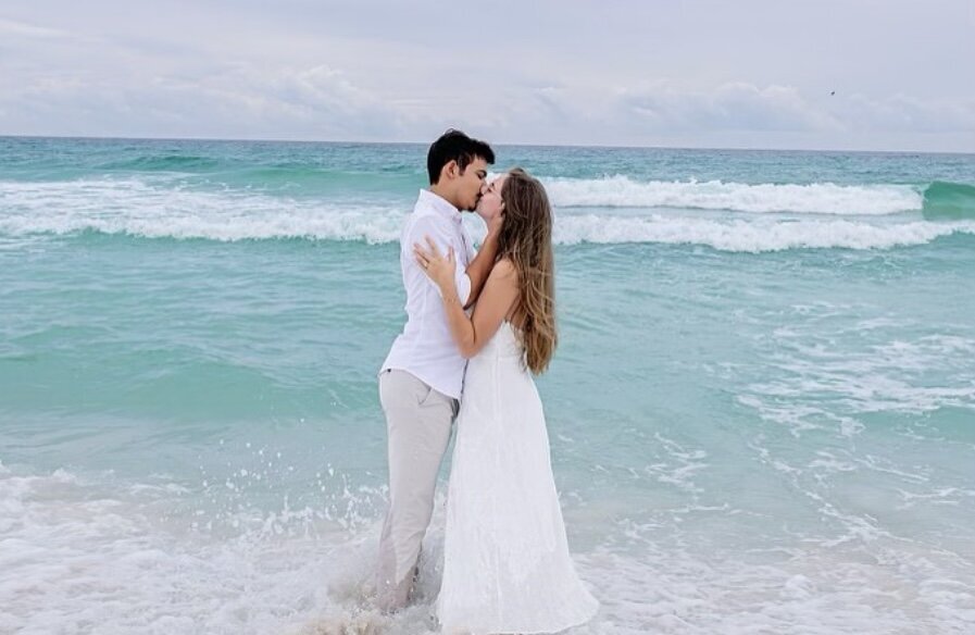 Engagement Photos of Palafox Wharf Couple in Pensacola Florida
