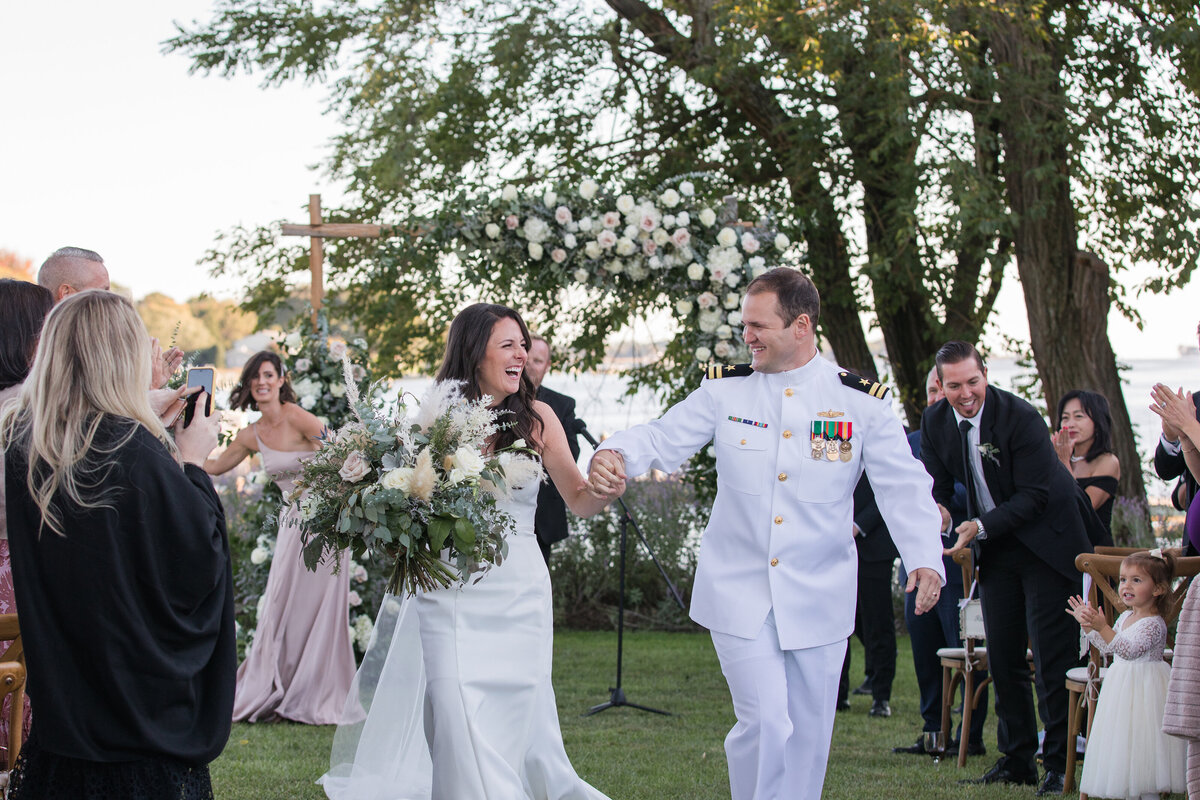 Mark Casia Vineyards wedding photo of ceremony bride and groom military Navy by Christa Rae Photography