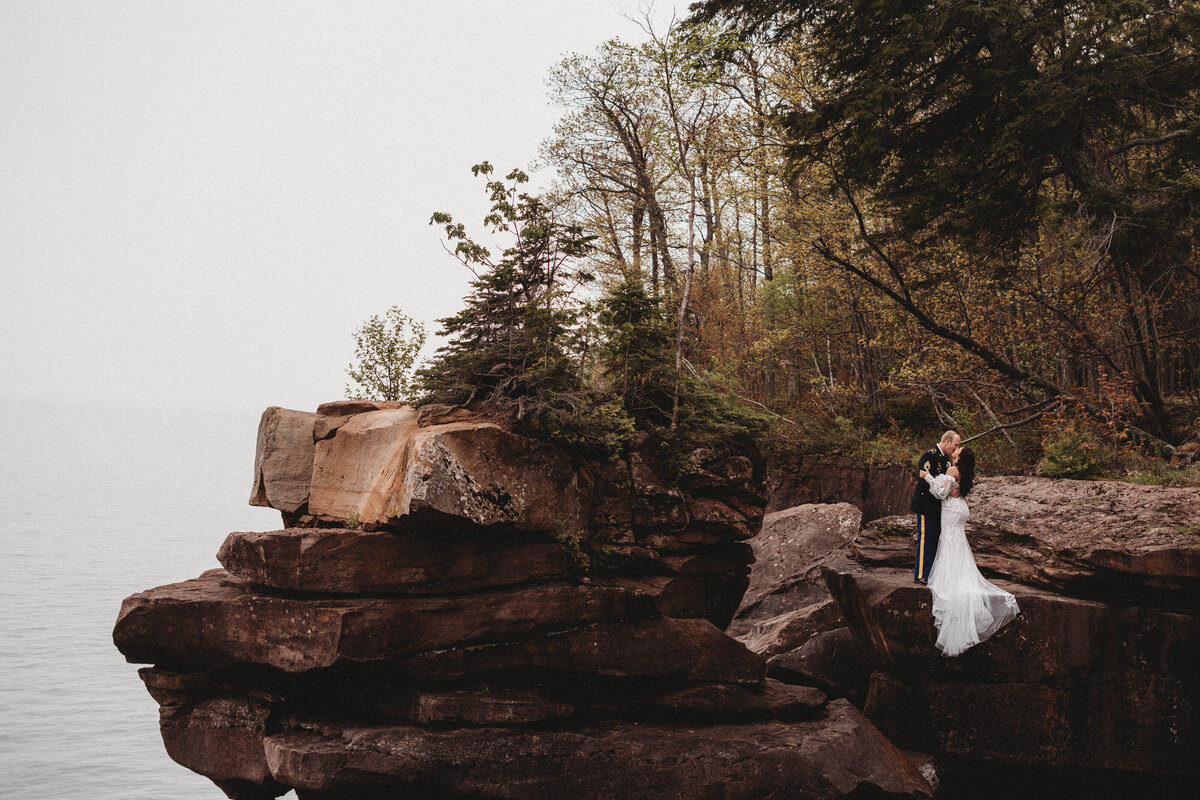 elopement on madeline island in wisconsin. 