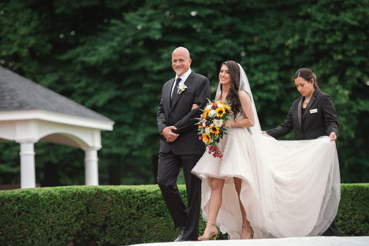Out door wedding ceremony at The Bourne Mansion