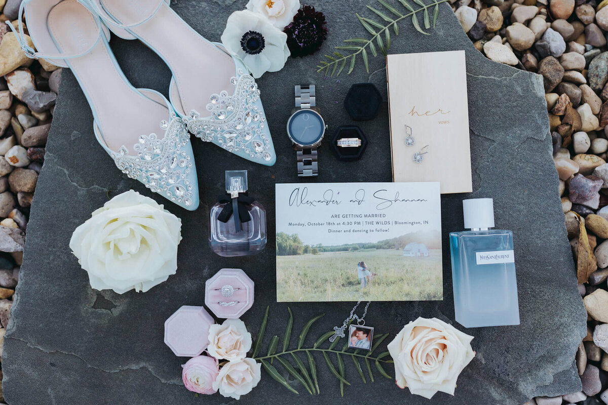 Shannan and Alex Wedding - heels and floral elements