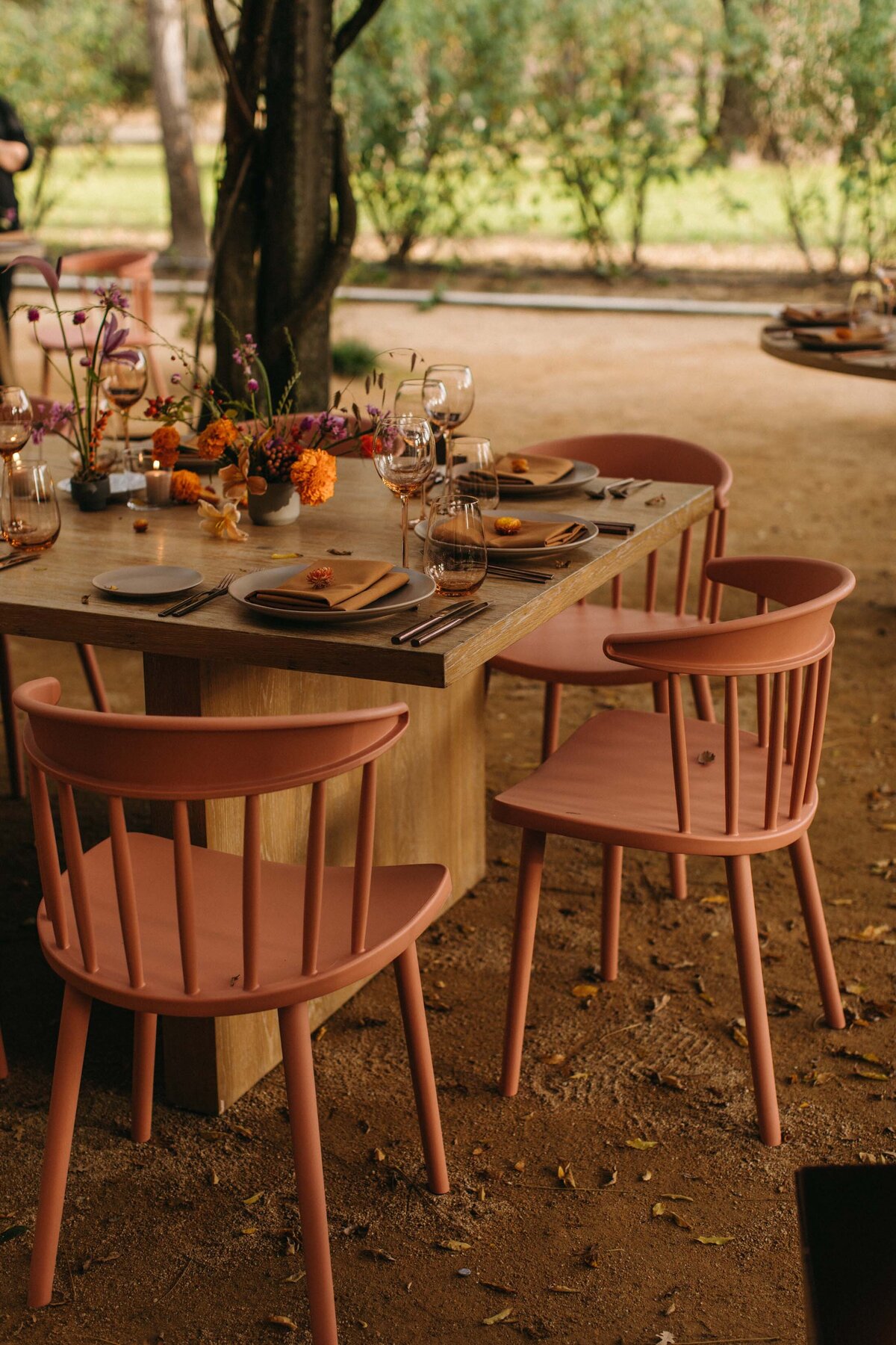 Campovida wedding pink chairs