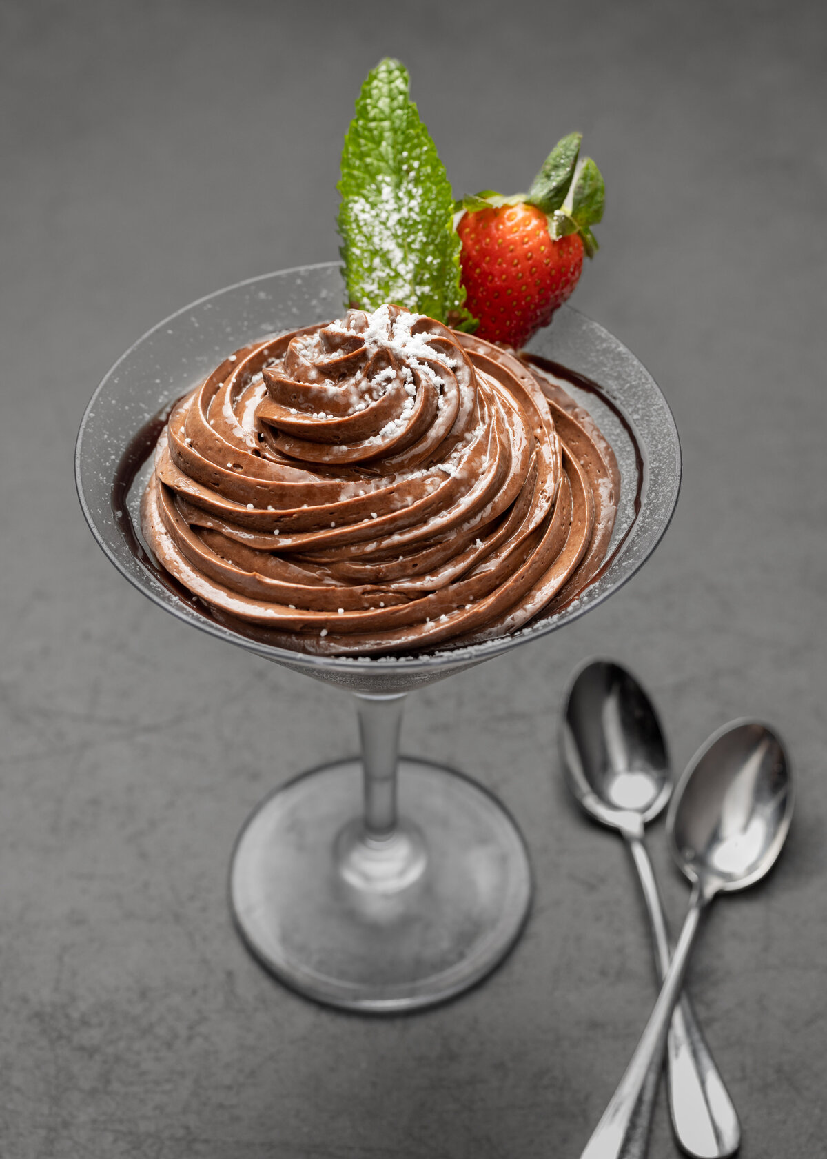 Whipped mousse in a stemmed glass