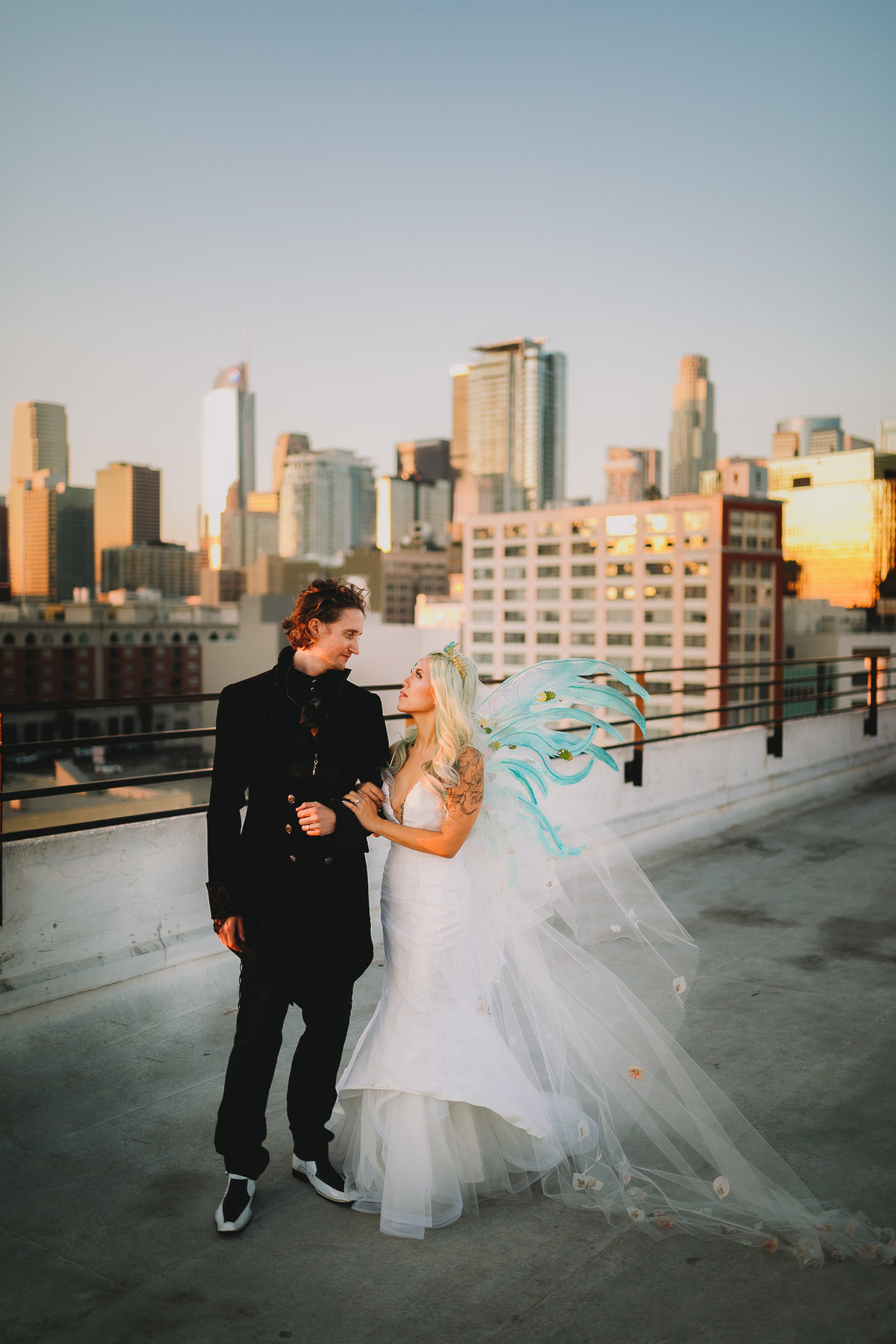 Archer Inspired Photography - Los Angeles SoCal Rooftop Wedding Art and Fashion District - Lifestyle Photographer-455