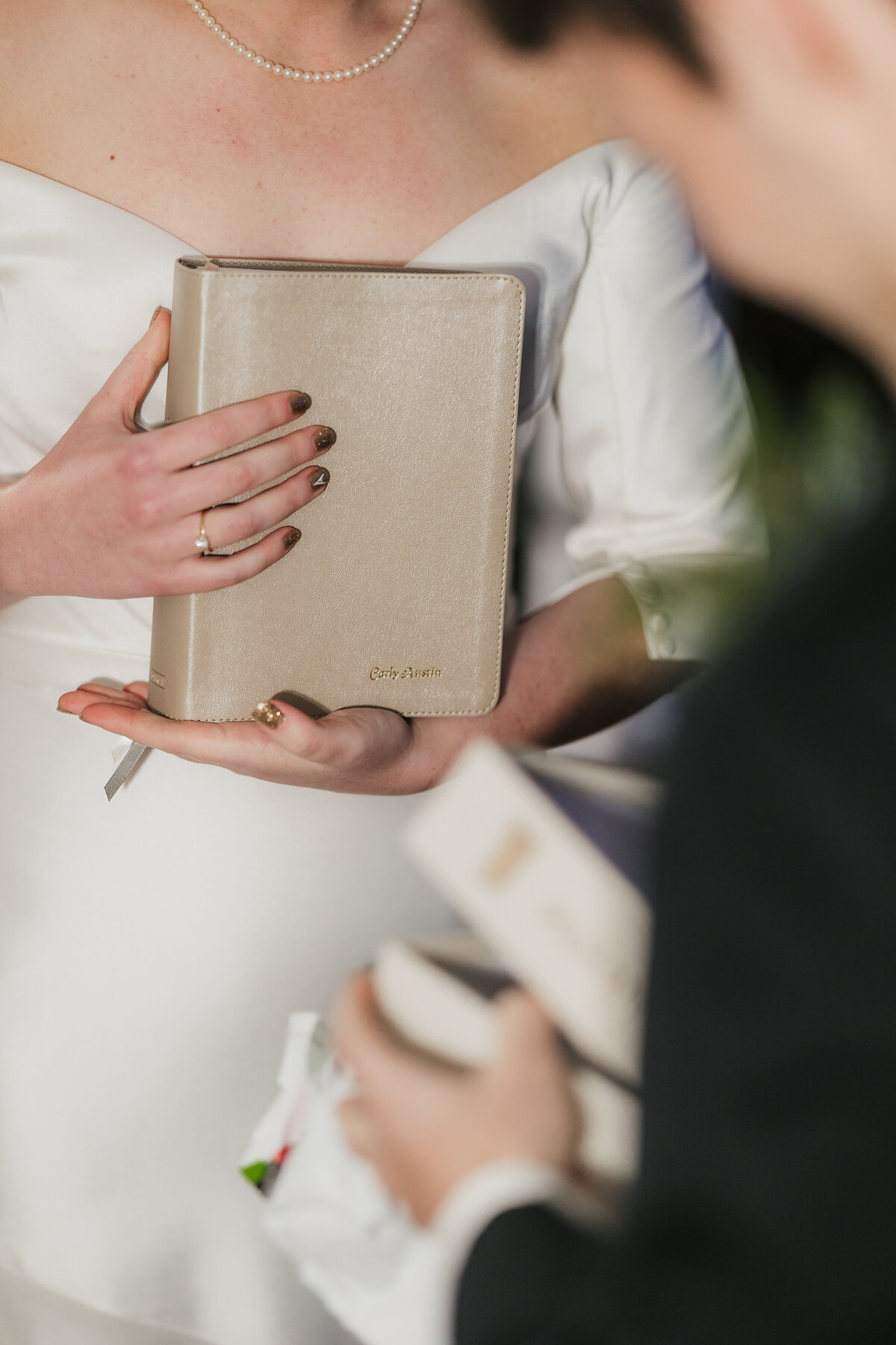 a bride holding her Bible