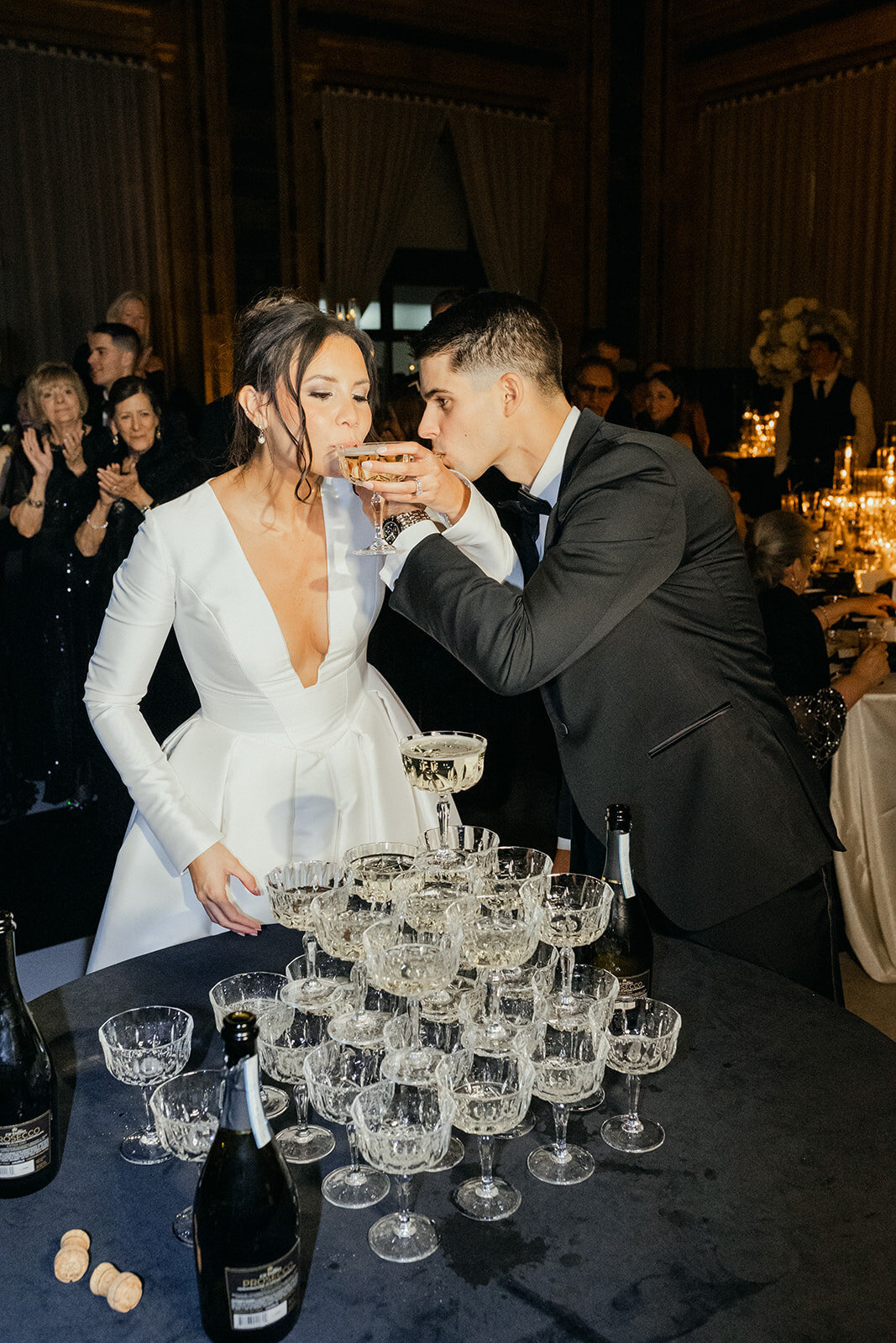 Romantic wedding reception at The Pennsylvanian, iconic Pittsburgh wedding venue