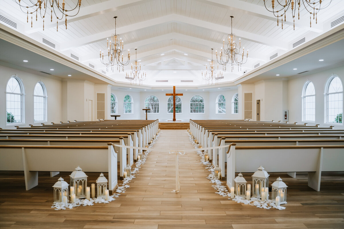 ceremony church chapel setup at harborside chapel in clearwater florida