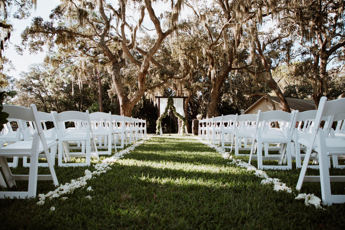 ceremony setup at private residence in pasco county florida
